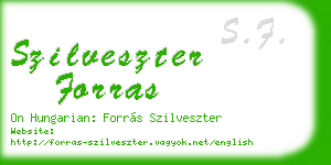 szilveszter forras business card